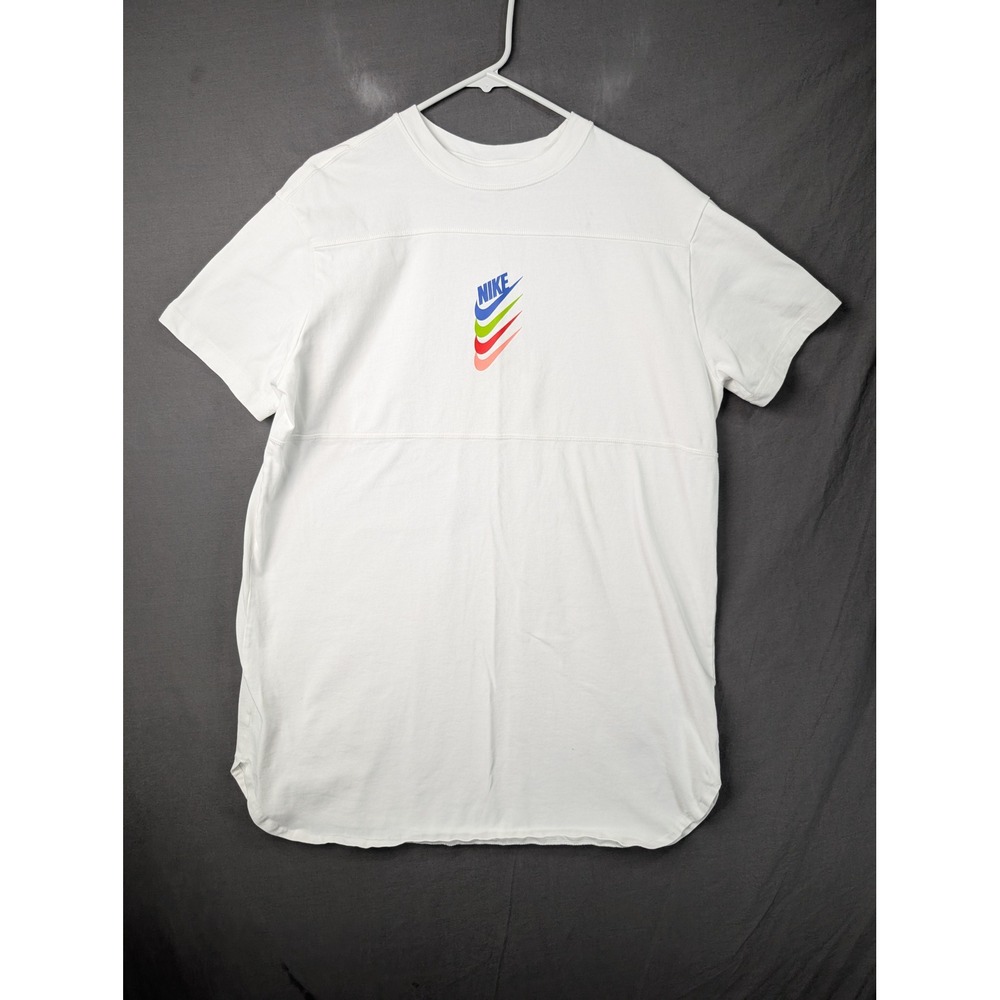 Nike Sportswear Mens T-Shirt White Stacked Swoosh Logo Large DD3370-100